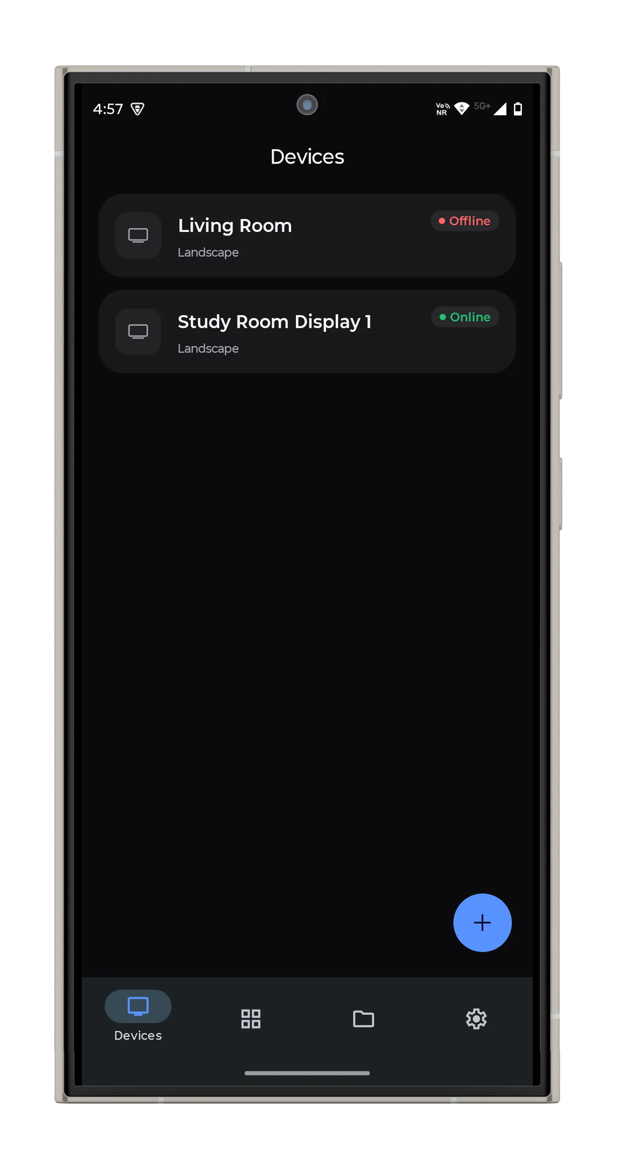 Vync phone controller screen