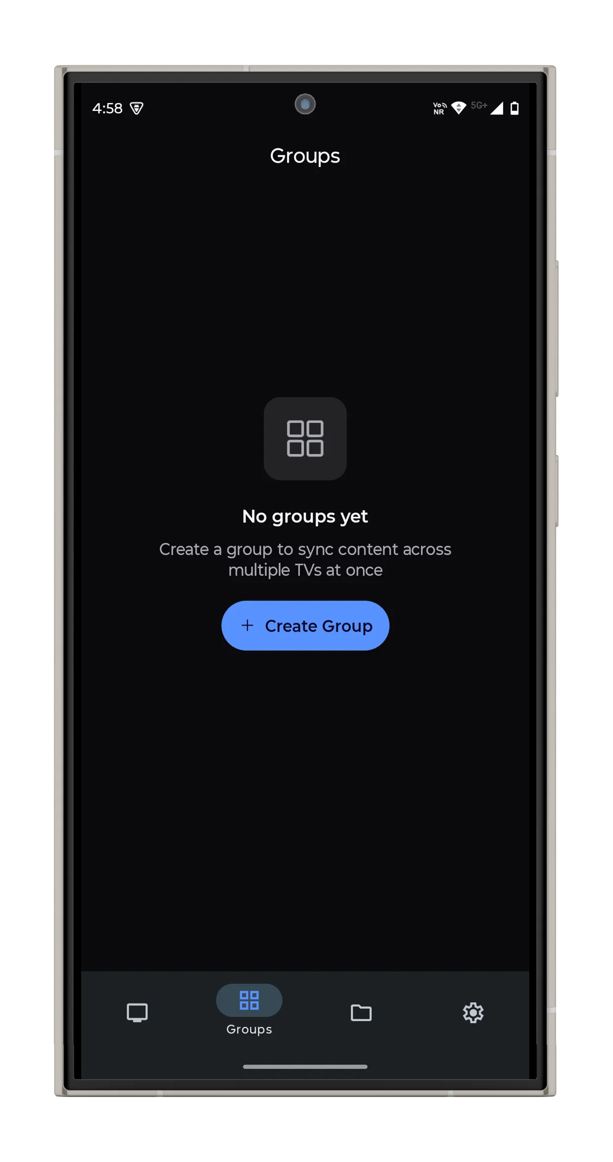 Vync phone controller screen