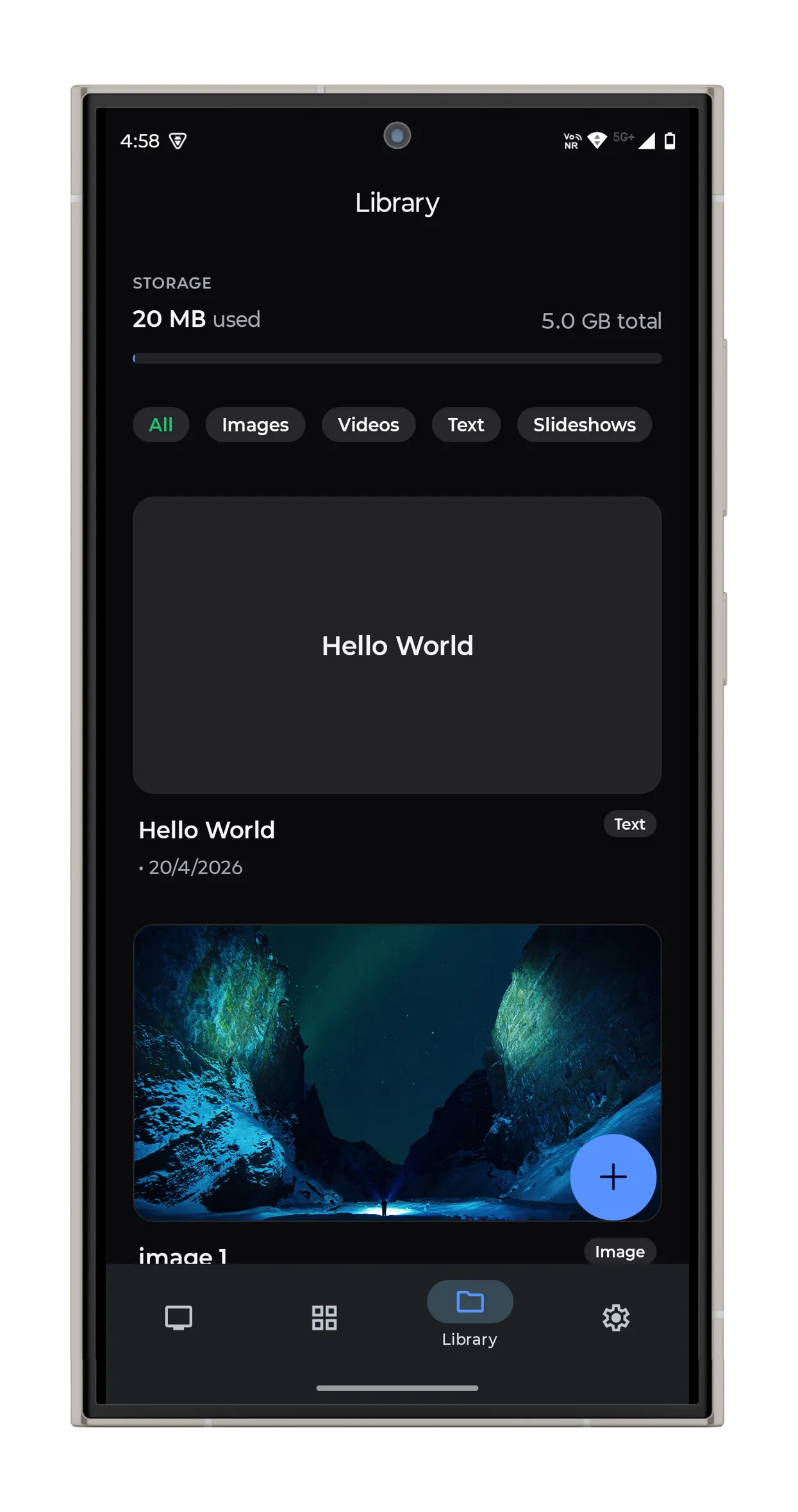 Vync phone controller screen