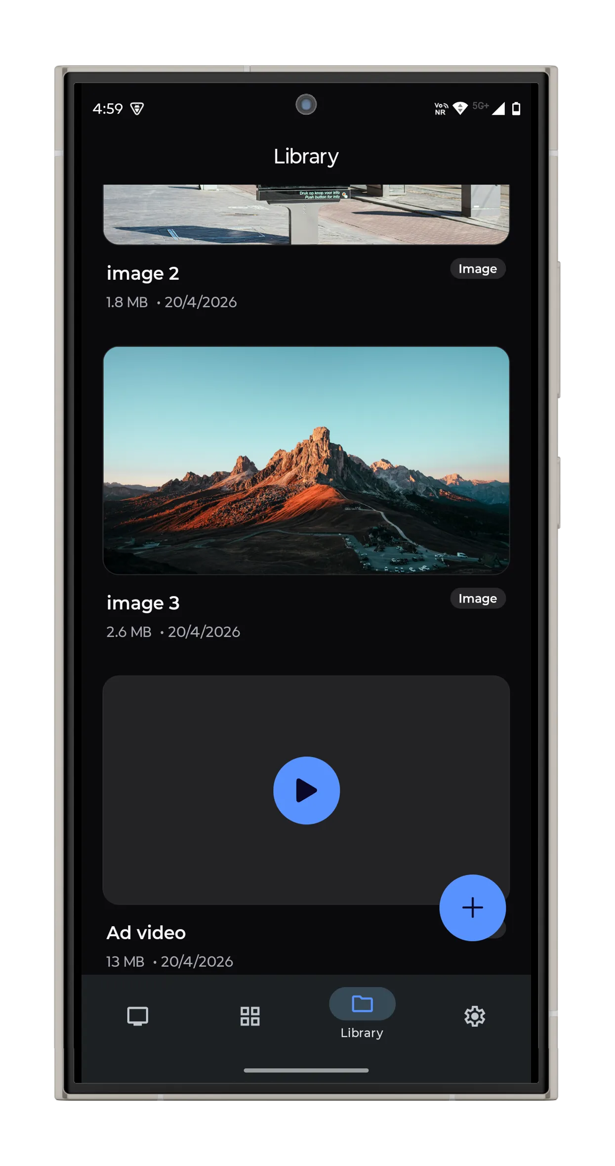 Vync phone controller screen
