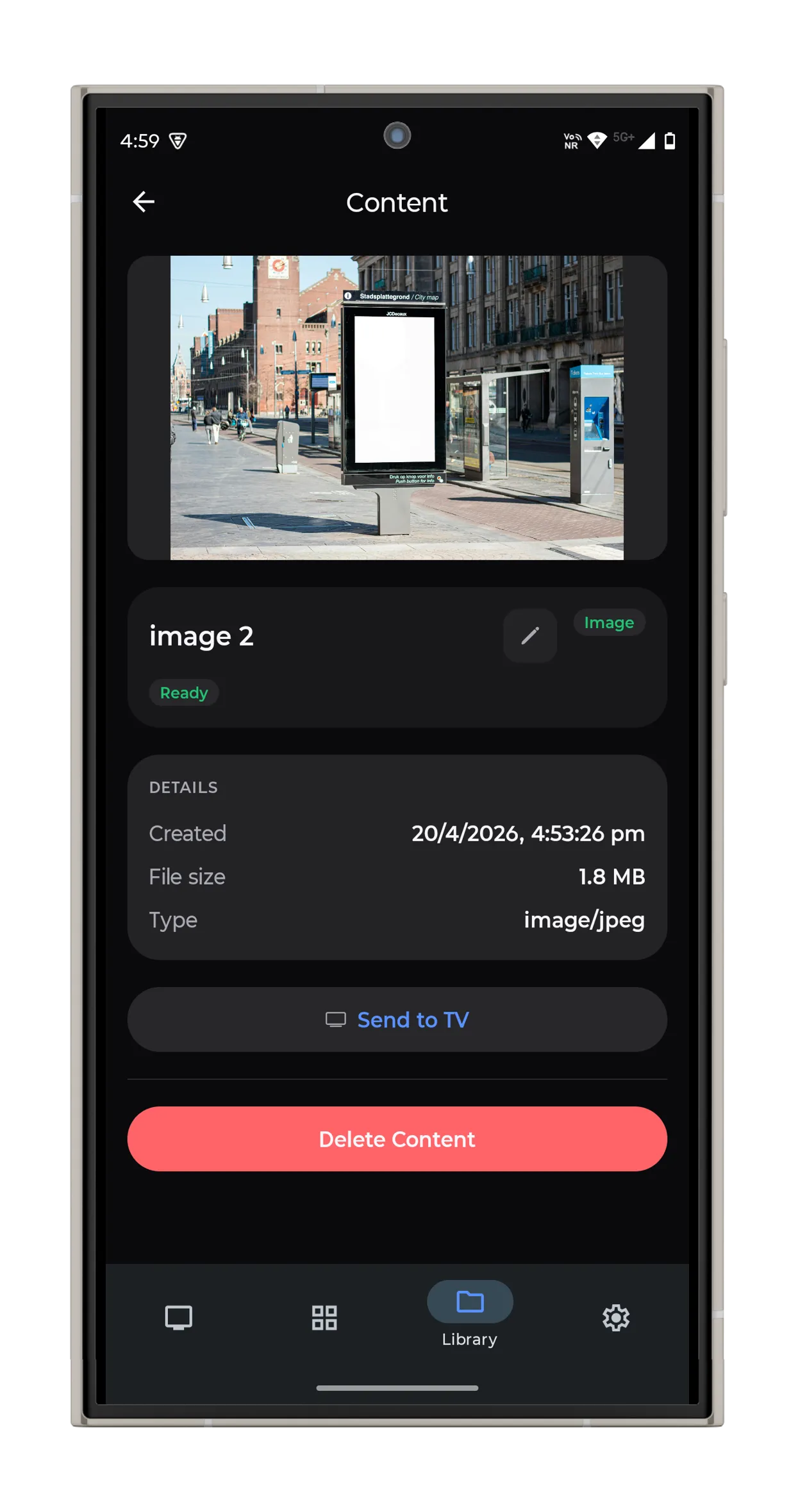 Vync phone controller screen