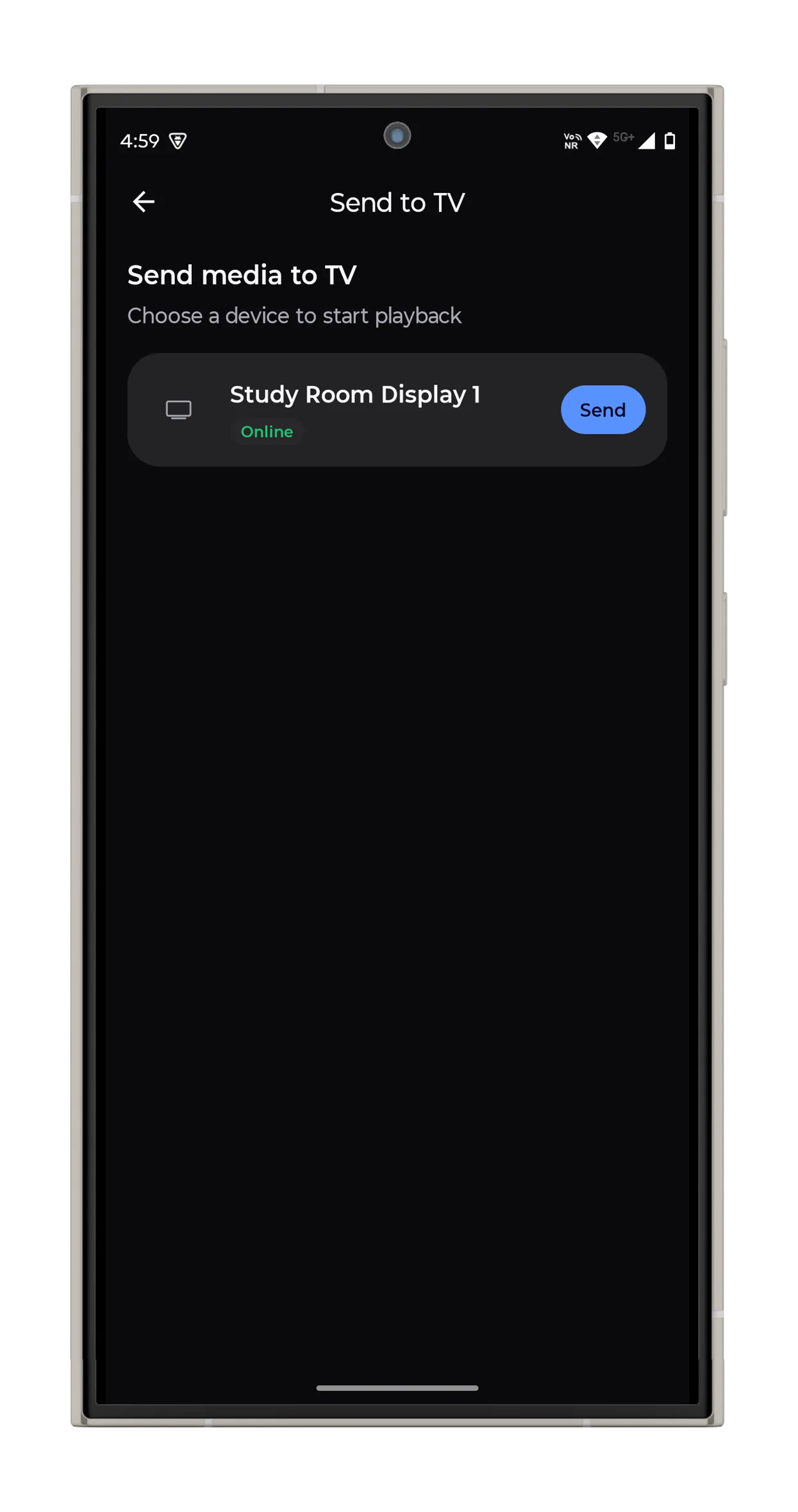 Vync phone controller screen